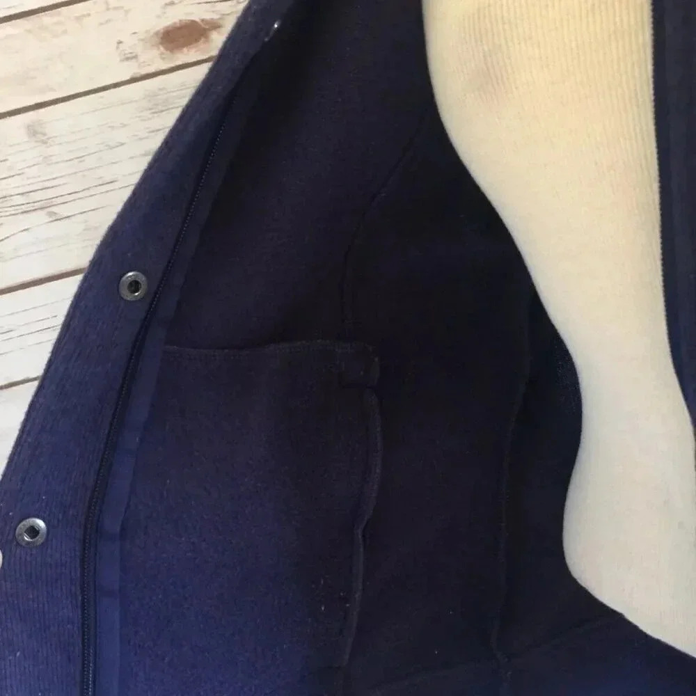 LANDSEND Women Long Sleeve Zip-Up Collared Blue Jacket Size 10/12 M/P - Picture 8 of 12